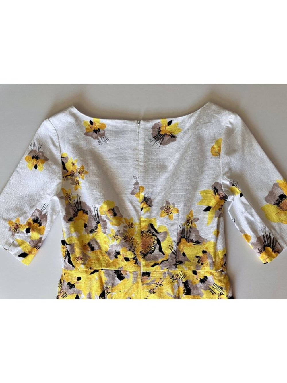 LK Bennett Lasana Poppy Dress Yellow Size 4 - Picture 6 of 8